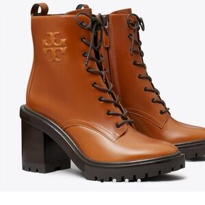 Tory Burch Brown Lace Up Boots